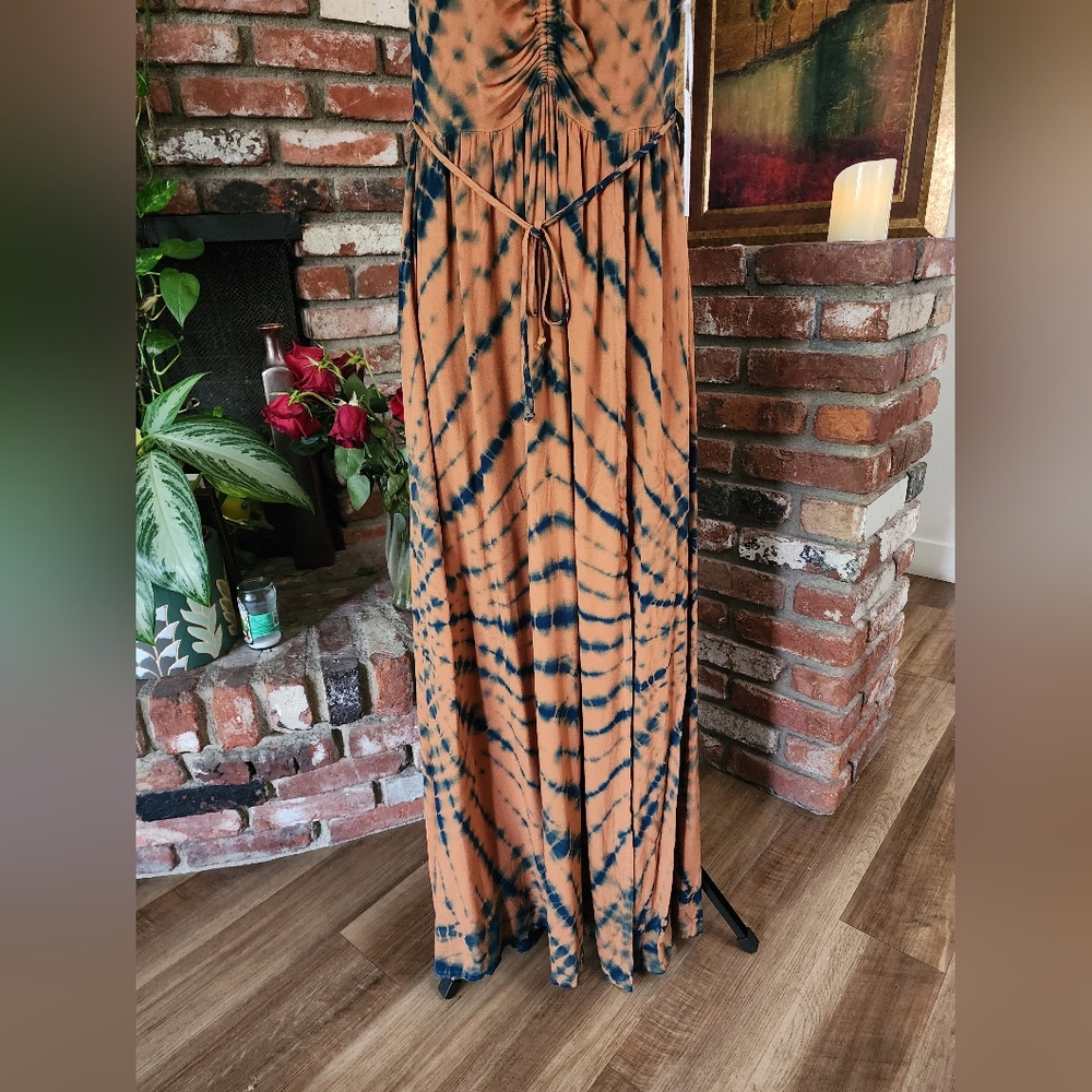 NWT Young Fabulous & Broke Tie Dye Maxi Dress Brown Black Boho - Picture 5 of 12
